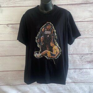Team US Sports Club Hand-stitched Allen Iverson Step Over Mens T Shirt 2XL Black
